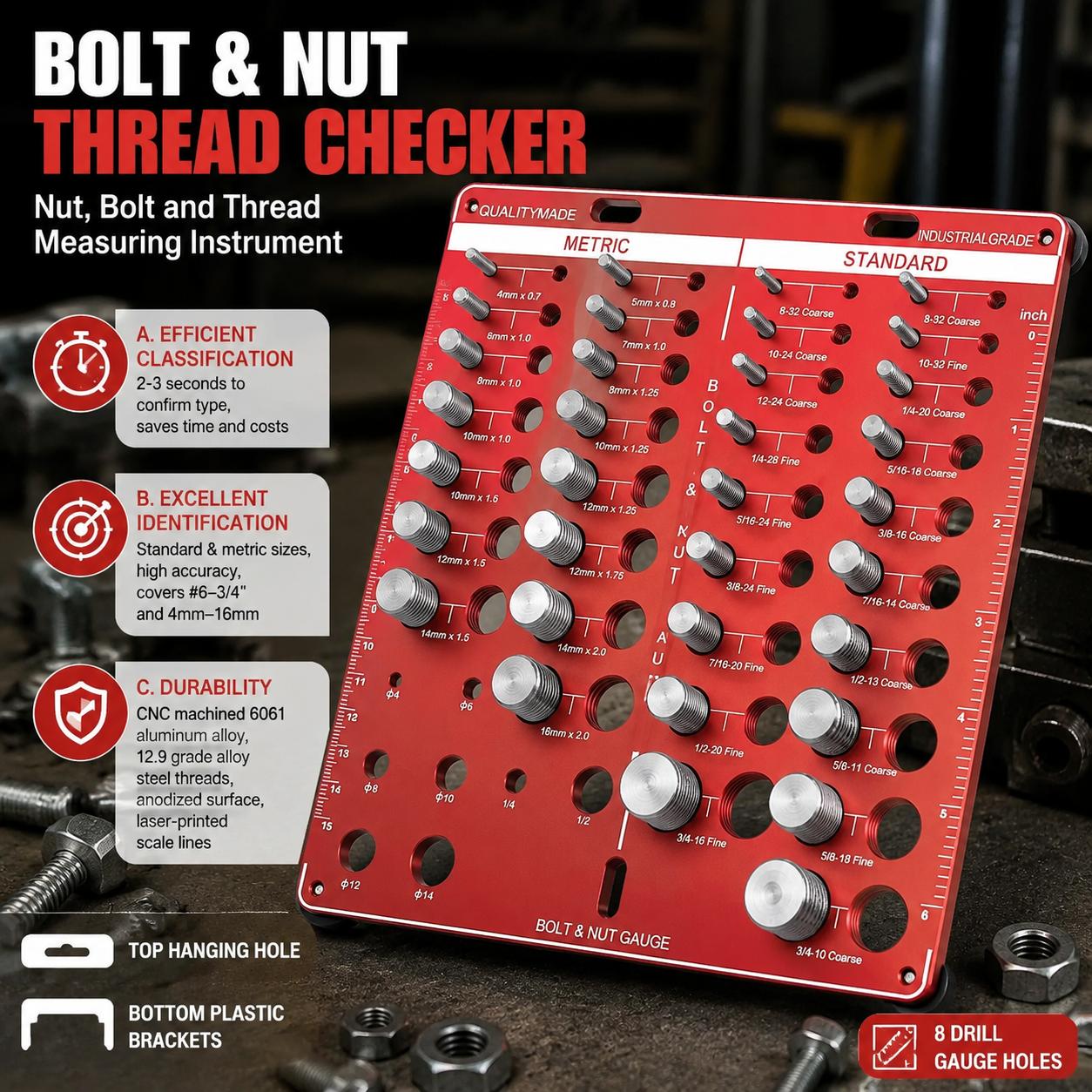 Woodworking Factory - Nut and Bolt Thread Gauge Set