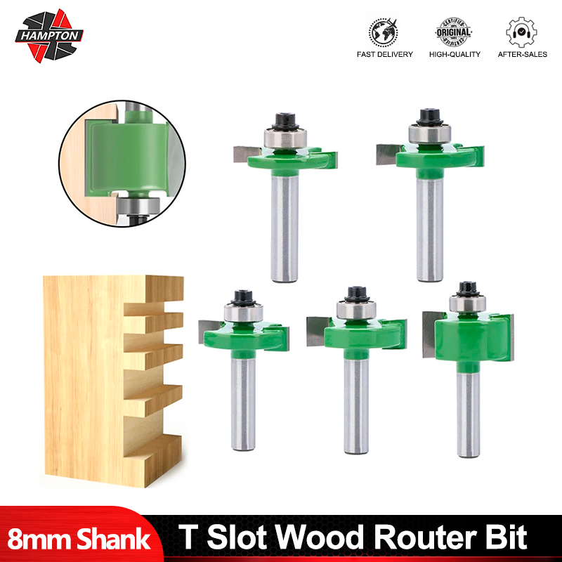 Woodworking Rabbet - HAMPTON Milling Cutter 8mm Shank T-Sloting
