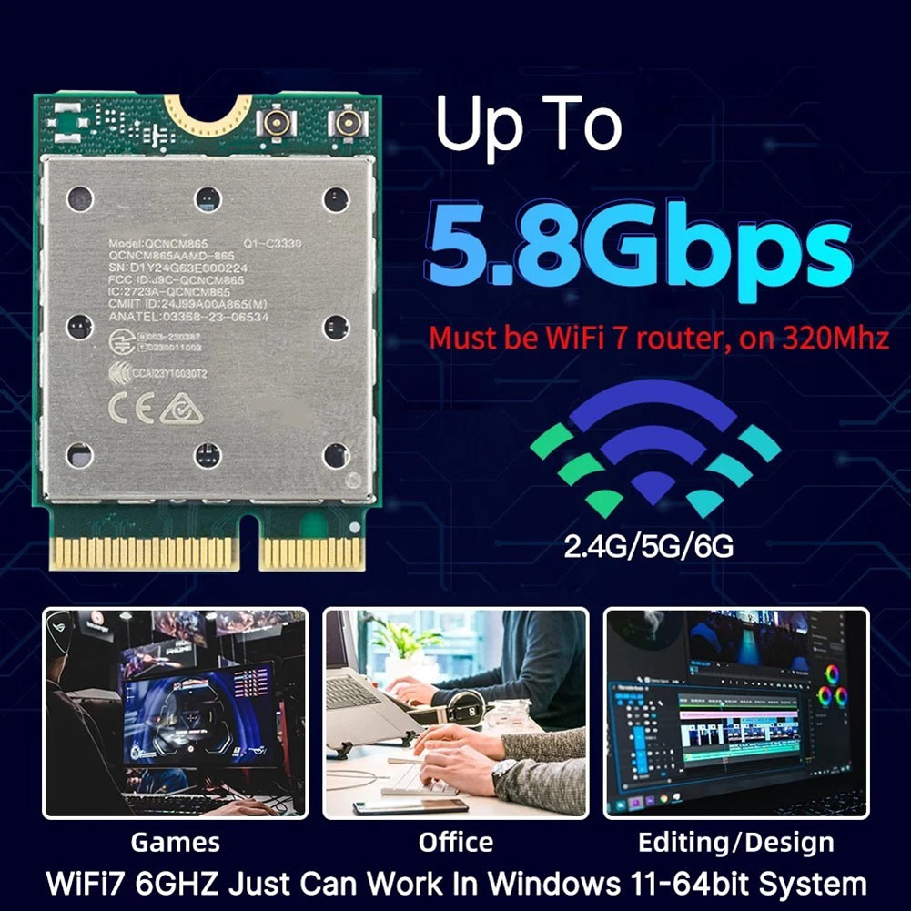 WiFi 7 QCNCM865 M.2 Wireless N - Woodworking Network recension och pris