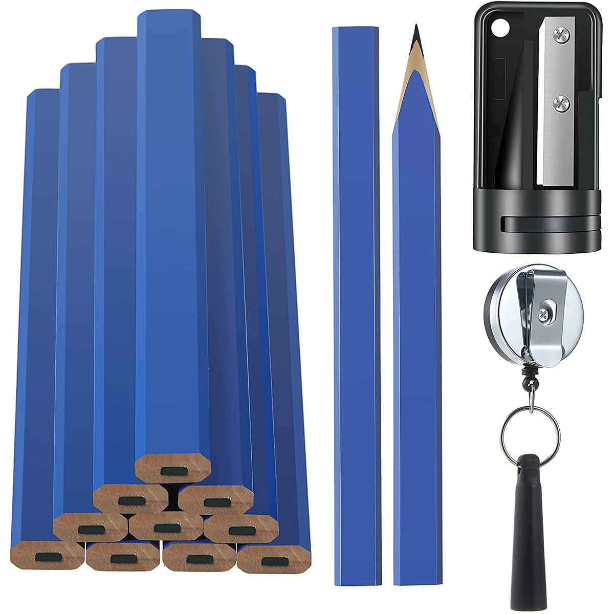 12Pcs Octagonal Square Pencil  - Woodworking Marking Knife recension och pris