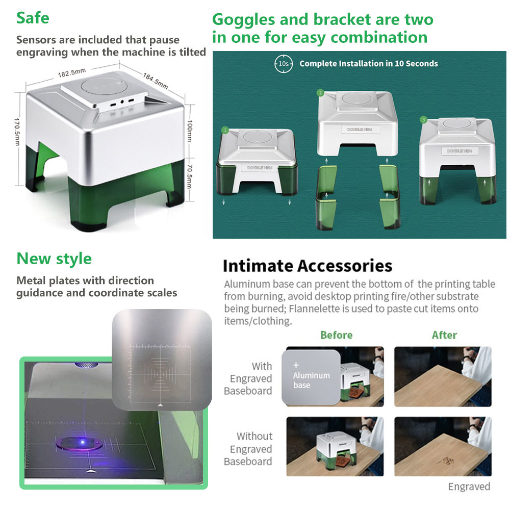 3W Mini Laser Engraver Portabl - Woodworking Logos recension och pris