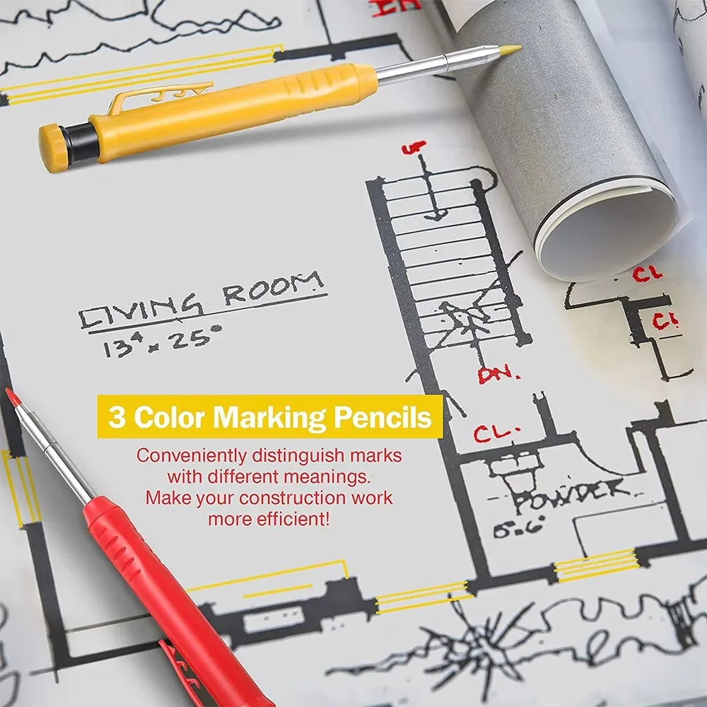 Solid Carpenter Pencil Set Woo - Woodworking Marking Knife recension och pris